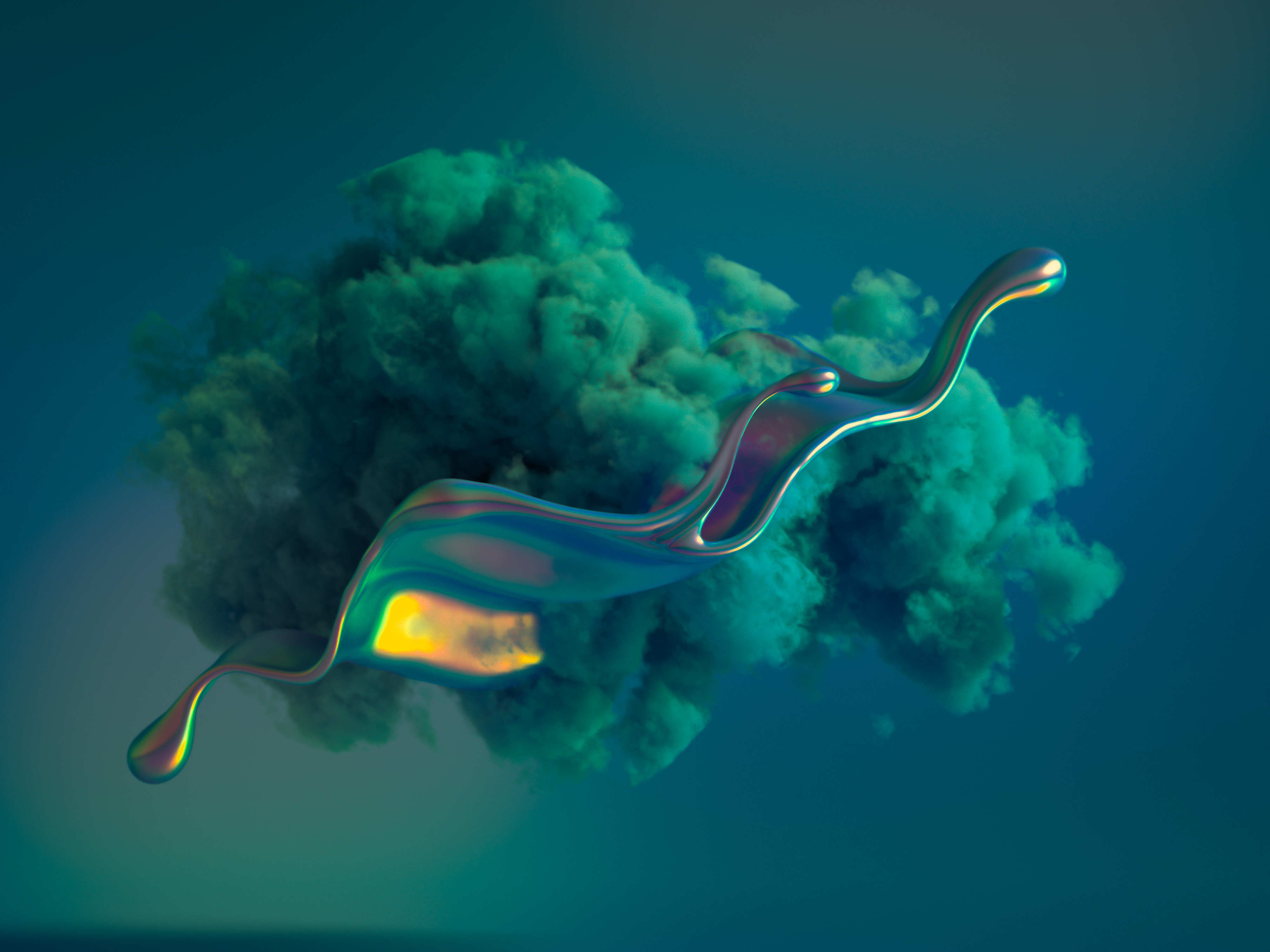 Abstract teal cloud formation representing enterprise cloud infrastructure